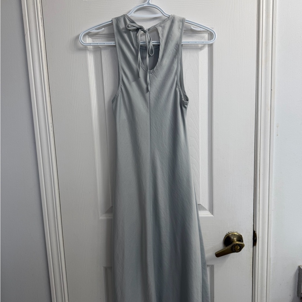 House of Harlow 1960 Grey Silver Sleeveless Satin Slip Maxi Dress XS - Picture 5 of 10